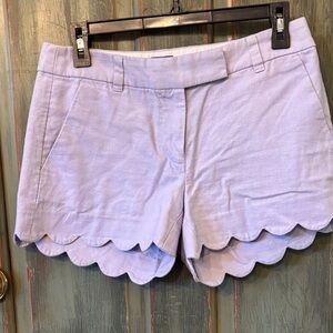 J Crew Lavender Scalloped Hem Women Shorts
